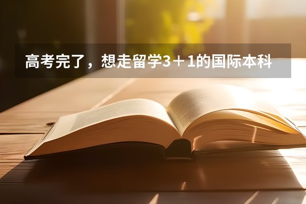 高考完了，想走留学3＋1的国际本科，这种可行吗？