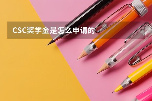 CSC奖学金是怎么申请的