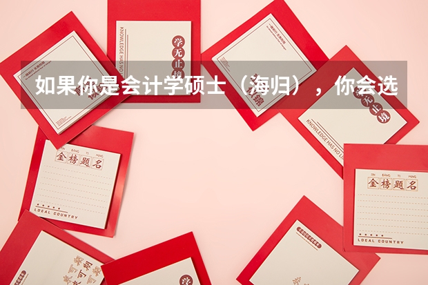 如果你是会计学硕士（海归），你会选择进企业当会计，进银行，进投资公司，还是考事业单位/公务员呢?
