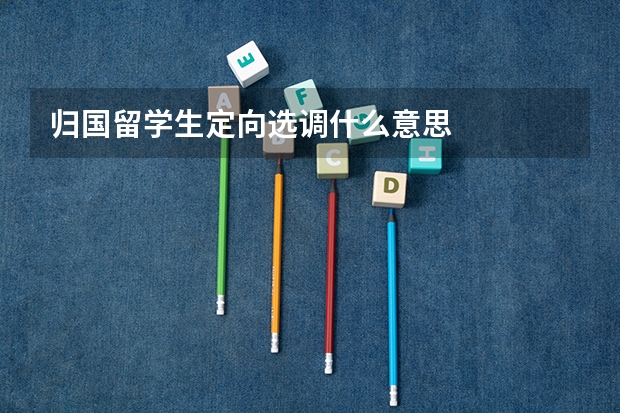 归国留学生定向选调什么意思
